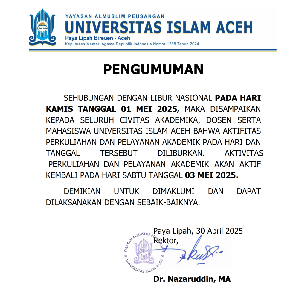 PENGUMUMAN LIBUR 001