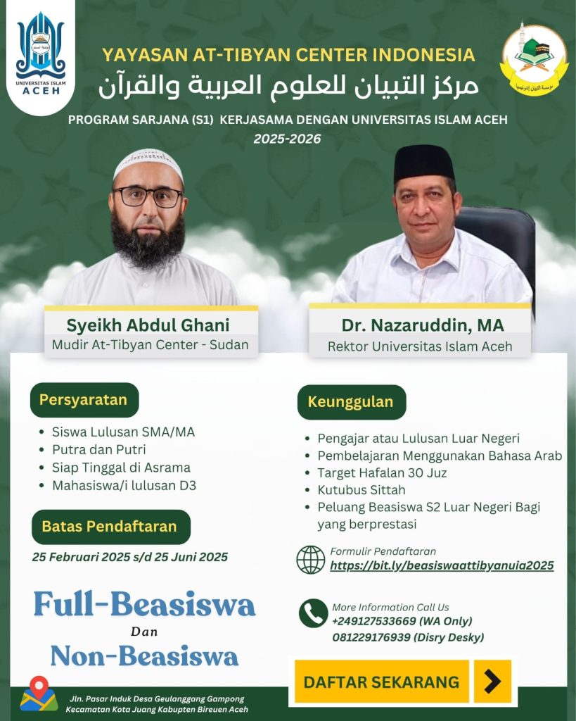 beasiswa dan non beasiswa uia dan tibyan center