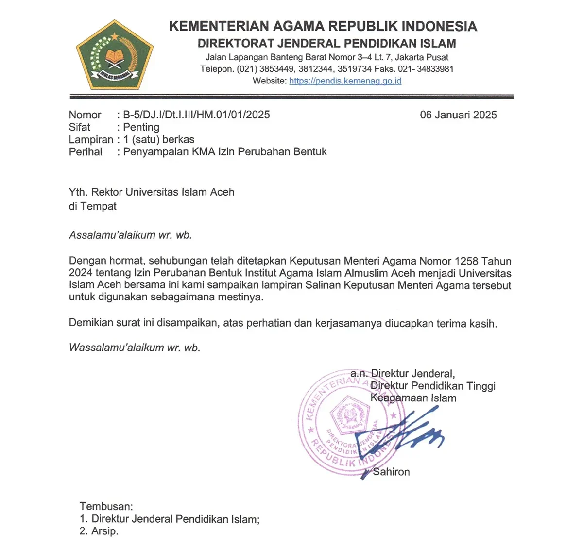 SK Perubahan Bentuk ke UIA SK Perubahan Bentuk ke UIA