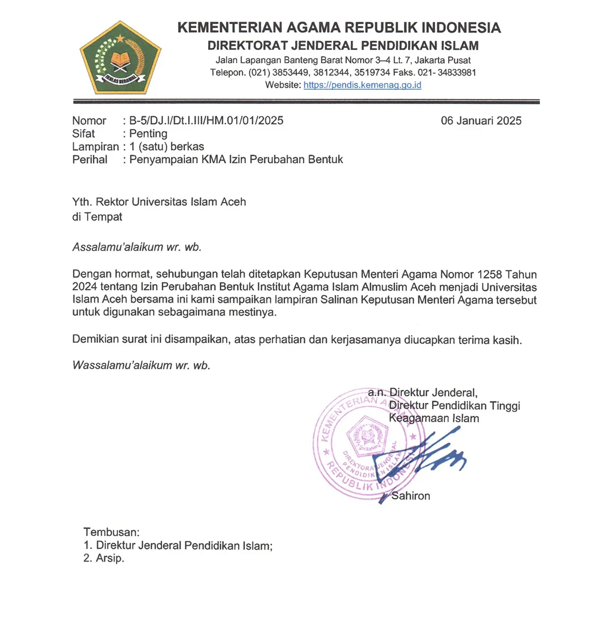 SK Perubahan Bentuk ke UIA SK Perubahan Bentuk ke UIA